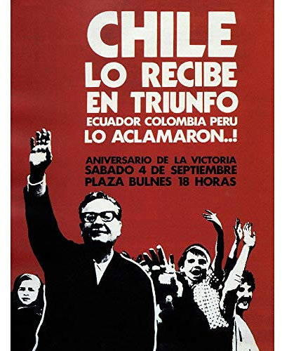Wee Blue Coo Chile Political Salvador Allende Victory Success Art Print Poster Wall Decor Kunstdruck Poster Wand-Dekor-12X16 Zoll