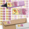 Adress-Etiketten - Adress-Aufkleber Sticker Namensaufkleber mit Ihrem Wunschtext 57x 23mm, für 1 bis 5 Zeilen Text - 45 Stück 45 Hintergründe zur Auswahl (03 Igel Hedgehog)