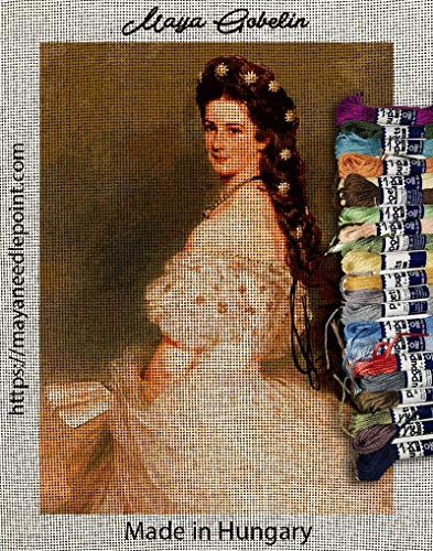 Elisabeth von Österreich, Königin Sissi (FE-044) (30X40 cm) Gobelin Stickbild Halber Kreuzstich Stickpackung.
