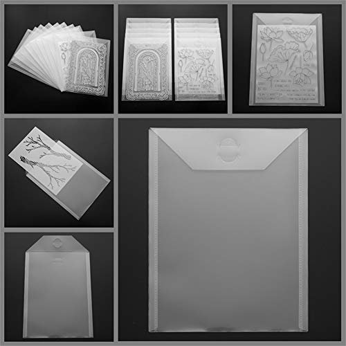 Große Aufbewahrungsfächer für Stempel und Stanzformen, wiederverschließbar, transparent, Kunststoff, für Stanzformen, Schablonen, Album, Stempel, Bast