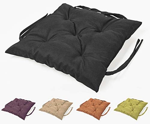 sunnypillow Bankauflage Stuhlkissen Bankkissen 45 x 45 cm Sitzkissen für Hollywoodschaukel Polsterauflage Auflage für Gartenbank viele Farben und Größen zur Auswahl Schwarz