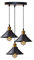 DELIPOP 3 Luces Lámpara Colgante Industrial Vintage, diseño Edison de metal, Metal Negro Lámparas de Araña Colgantes, E27 Iluminación de Techo Para Cocina, Comedor, Dormitorio, Café