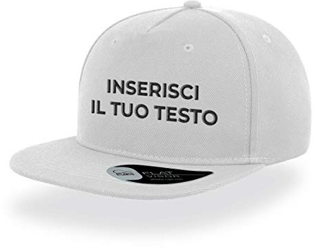 PRS - Cappello Berretto Personalizzato, SnapBack cappello Personalizzabile in RICAMO da Uomo Donna,personalizza in ricamo nome,numeri,testo,iniziali. (IT, Testo, Taglia unica, S, Bianco, Napoli, PRS)