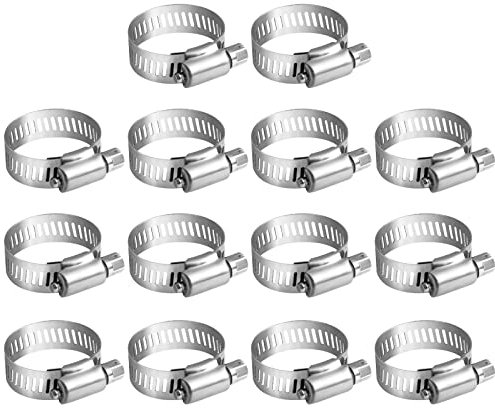 MIAHART de tuyau Clips d'entraînement en acier inoxydable réglable vis sans fin Colliers de serrage pour tuyau d'arrosage flexible Tube 14 Paquet (18-32mm)