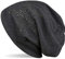 styleBREAKER Damen Beanie Mütze mit Strass Nieten Stern und Schmucksteine Silber-anthrazit, Slouch Longbeanie 04024087, Farbe:Anthrazit meliert