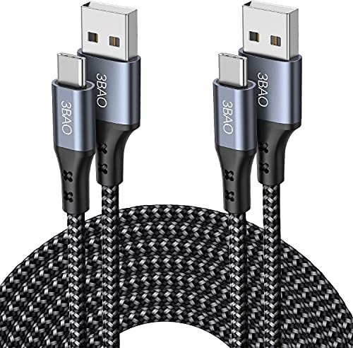 USB C Cable 2Pack 1M 2M, Type C Fast Charging Cable Braided USB C Fast Charger Cord Compatible for Samsung Galaxy S20/ S10 / S9 / S8,Note 10 9 8,Sony Xperia,Huawei P10 P9,MacBook, Pixel,HTC 10