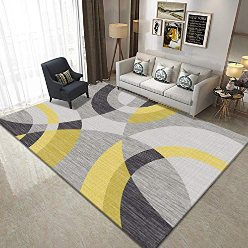 Teppiche Schlafzimmer Outdoor Teppich Europäischer Stil gelb grau schwarz Halbkreis für Schlafzimmer & Heimtextilien 140*200