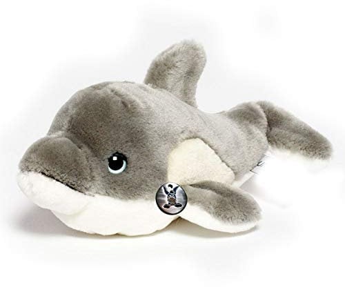 Delfin Kuscheltier Plüschtier grau-weiß 21 cm Crazy