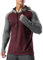 Muscle Alive Herren Thermo Gefüttert Sportlicher Kapuzenpullover Hoodie Zur Seite Fahren Lange Ärmel Sweatshirts von Trainieren Laufen 2104 Weinrot Hit Grau L