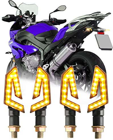 JMTBNO 4 Stück Arrow Motorrad Blinker Universal 12V Motorrad Blinker für Street Sports Bike Dirt Bike Cruiser Scooter Quad Enduro Off Road
