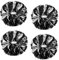 Creatiee Cheerleader-Pompons, metallisch, Cheerleader-Pompons für Schule, Sport, Tanzspiele, Teamgeist, Cheerleader, Cheerleader, Cheerleader-Pompons, Schwarz, Silber, 4 Stück