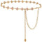 Glamorstar, Cintura a catena da donna con strass e cristalli per abito, regalo, Oro rosa., S (105 cm)