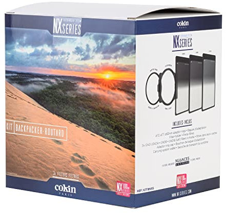 COKIN NX-Series Kit de Sac à Dos avec Porte-Filtre 100 mm GND4/GND8/GND16-Soft + 4 Cadres de Filtre + Sac + Anneau Adaptateur Ø 72/77/82 mm + Accessoires