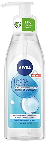 NIVEA Hydra Skin Effect Micellar Wash Gel (150ml), Cleansing Gel Face Wash for The Removal of Daily Impurities, Made with Pure Hyaluronic Acid and Micellar Technology