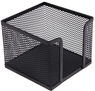 Memobe Zettelbox - Zettelkasten - Notizzettel Halter - Zettelbox aus Drahtmetall - Schreibtisch-Accessoire - Wohn- und Büroaccessoires - Langlebig und Widerstandsfähig - Schwarz