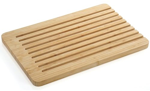 Brotschneidebrett mit Krümelrille Bamboo Küchenbrett Holz mit Rillen Zassenhaus