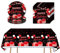41 suministros de fiesta negros y rojos, incluye 20 platos, 20 servilletas y 1 mantel, utilizado para decoración de fiesta de cumpleaños negro y rojo (AAA)