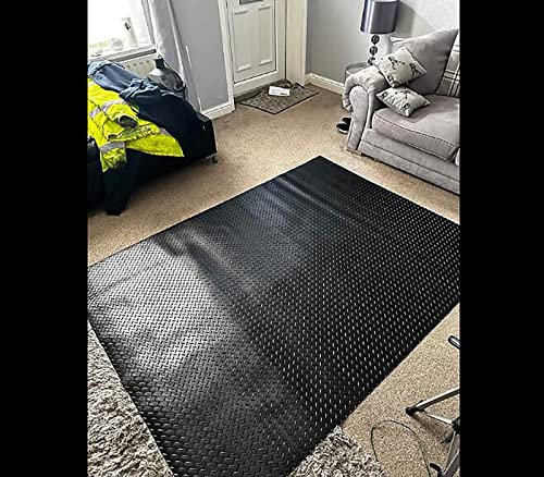 BNALU Nero Tappetino in Gomma Nero Tappeto Moto Garage tappetini Gomma Auto Antiscivolo Copri Pavimento Rivestimento Protettivo per Pavimenti(Size:1.2 * 1m,Color:3MM)