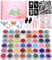 546 Glitzer Tattoo Set Kinder,48 Farben,250 Schablonen,238 Strasssteine,5Pinsel,4 Kleber,Schönheitsschwamm,Wasserdichtes Tattoo Kinder Make Up Körper Glitzer,Geschenk Party Geburtstag Ostern