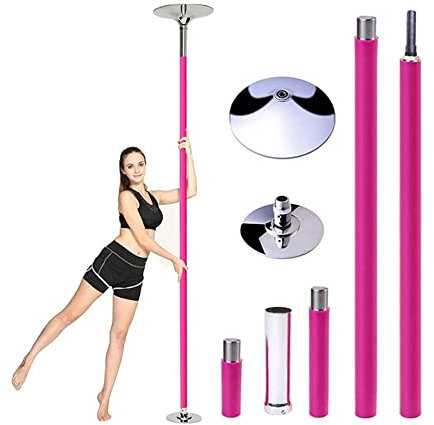 Pole Dance Pole, Silikon-Tanzröhre, Pole Dance Pole, drehbar, fest, mit doppeltem Verwendungszweck, höhenverstellbares Fitnessgeräte-Set, einfache Installation für Übung,