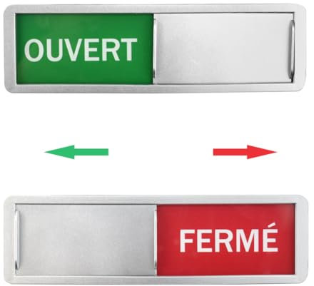 Reforung Panneaux de Porte Libre/OCCUPÉ 17,8x5cm enseigne coulissante Libre/Occupé Vacants Signe Ouvert Fermé Pancarte de Signalisation avec adhésive de qualité 3M, imants intégrés