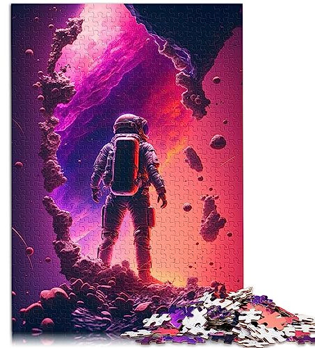 Stehendes Atom-Puzzle mit Astronauten, 1000 Teile, für Erwachsene, Premium-Karton, präzises Zusammenstecken, Geschenkidee für Erwachsene und Kinder, 26 x 38 cm