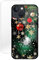 KARTXITAI Hülle Kompatibel mit iPhone 13 Mini,Stoßfest Hybrid Schutzhülle [TPU Silikon Bumper+Glas Rückseite] mit Weihnachten MusterSchneeflocke Handyhülle Cover+Glas Displayschutz