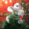 Abominable Schneemann-Baumspitze, handgefertigte Nadelfilz-Weihnachtsbaumspitze, lustige Neuheit Schneemonster-Ornamente für Weihnachten, Urlaub, Zuhause, Party-Dekorationen (Stil D, Einheitsgröße)