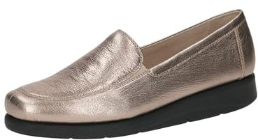CAPRICE Damen Slipper aus Leder Elegant, Beige (Taupe Metallic), 42 EU