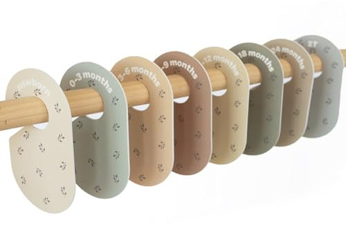 3 Sprouts - Größentrenner Baby für Kleiderstange, Grössentrenner Baby, Doppelseitiges Babykleidung Schrankteiler für Neugeborenen Kleinkinderkleidung - Heidelbeere