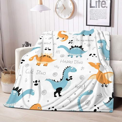 Kuscheldecke Flauschig Dinosaurier, Decke Fleecedecke Dino Tier, Weich Warme Flanelldecke Wohndecke als Sofadecke Wolldecke Couchdecke Tagesdecke, XXL 220x240 cm M-169