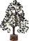 Wonder Care Schwarzer Turmalin_Chakra-Baum des Lebens – Kristallbaum_Positive Energie_handgefertigter Edelsteinbaum, Glücksbringer_Heilung_Chakra_Wohlstandsgeschenk_Feng-Shui-Dekoration_300 Perlen