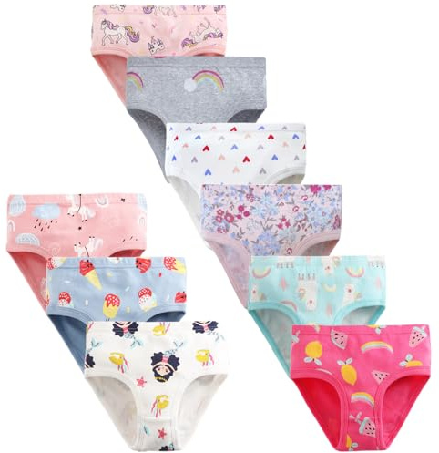 JackLoveBriefs Algodón Braguitas niña Paquete de 9（7-8 años） Multicolor，Talla：140