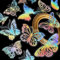 AINIUNIU 100 Stück Holografische Schmetterling Aufkleber Transparent Schmetterling Sticker Set, Selbstklebend Wasserdichte Glitzer Aufkleber für DIY Scrapbook Laptop, Fotoalben, Grußkarten