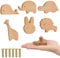Thapncow Animal Wooden Drawer Handle, 6 Pieces Wooden Knobs with Animal Motifs, Wooden Knobs Cupboard, Decorative Wooden Chest of Drawers Knobs with Screws, Saugnapfhaken für Mäntel, Hüte, Taschen