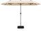 RELAX4LIFE Ombrellone Doppio da Giardino con Base, Ombrellone Parasole con Apertura a Manovella, Tetti Ventilati, Ombrellone da Esterno per Patio, Cortile, Ristorante o Bar (Beige)
