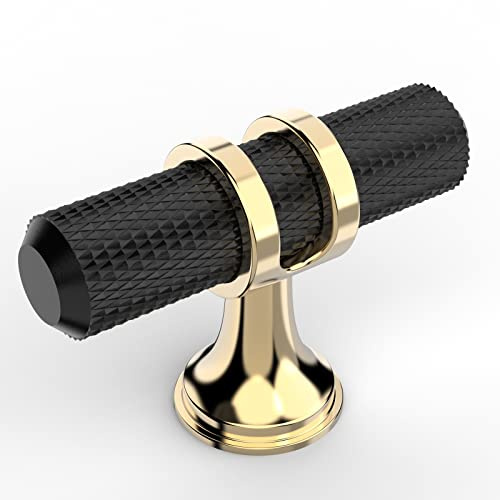 Coinkoly 10 Pack Matte Black and Gold Cabinet Knobs for Drawer, Cupboard and Wardrobes UK0002
