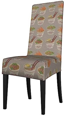 CZDBNLHF Egg Cup Noodle Ramen Print Detachable Dining Chair Cover-Elastic Dining Chair Cover