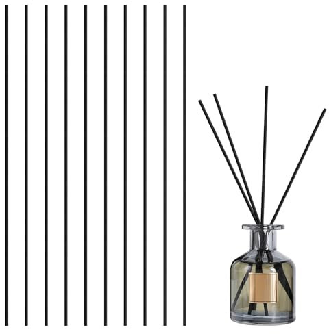 Eophmi Black Reed Diffuser Sticks,10 Pcs 30cm Reed Diffuser Sticks,Natural Wood Black Diffuser Reeds Sticks for Home,Rattan Reed Diffuser Sticks Replacement Suitable for Home Office