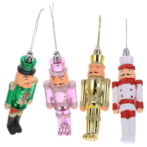 LABRIMP 4pièces Figurines De Poupée Huile De Noël à Suspendre Décorations De Sapin De Noël Poupée Huile Plastique Décorations Festives Colorées