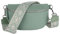 MIRROSI® Bauchtasche Damen, Echtleder, Made in Italy, Umhängetasche, Brusttasche, Crossbody Bag (1 Tasche & 2 Gurte) (Mint (Karo), Große Tasche (28x18x9cm))