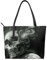 FLYIFE Handtasche mit Totenkopf-Motiv, für Damen, PU-Leder, Schultertasche für Schule, Arbeit, Einkaufen, Reisen, Schwarz und Weiß, Schwarz , Einheitsgröße