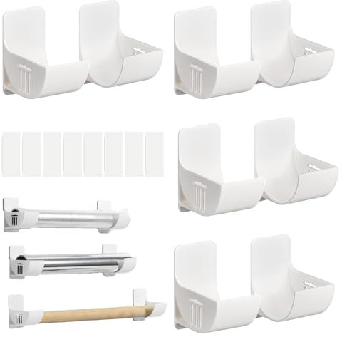 CAIJ 4 Pairs No Punching Kitchen Organiser Aluminium Foil Holder Cabinet Doors Storage Wall Mounted Bin Bag Holder Bin Bag Dispenser Organiser