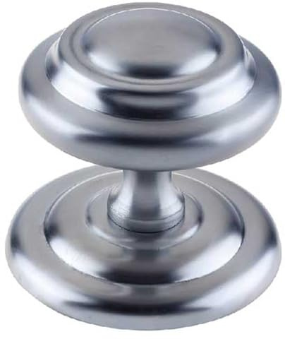Loops Stylish 102mm Satin Chrome Centre Door Knob for Modern Homes - External Front Door Knob