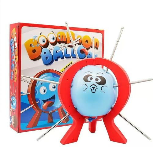 AALFA - Brettspiel mit 10 Ballons, 9 Stäben, Würfel, Halterung, roter Rahmen