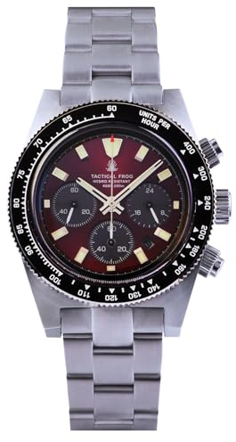 TACTICAL FROG 41mm Chronograph Uhr -VS75A V2 Saphirglas Wasserdicht 100M Wasserdicht