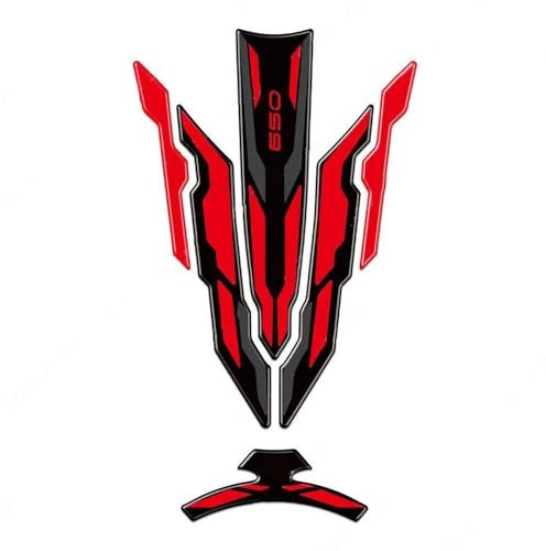 LYBH Aufkleber Für Motorrad-Tankpad, Tankdeckel-Schutzaufkleber Für Z650 Z 650 2017–2024 2023 2022, Wasserdichtes Aufkleber-Set Aufkleber Zum Schutz des Kraftstofftanks(ROT,X-3)