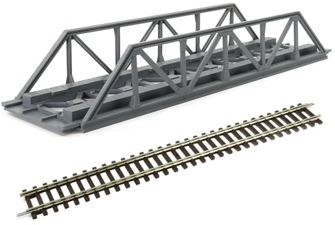 Evemodel 1 Set Spur H0 1:87 Modell Fachwerkbrücke Einspuriger Bausatz für Modelleisenbahn (Dunkelgrau)