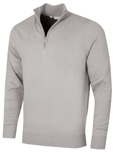 Calvin Klein Mens Campus 1/2 Zip Sweater - Platinum - XL