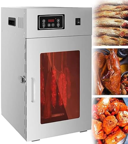 Kommerzieller Dörrautomat, 800 W, Dörrautomat für Obst- und Teeläden zu Hause, Tierhandlungen, zum Trocknen verschiedener Obst- und Gemüsesorten, 360-Grad-Umwälzheizung, 24-Stunden-Timer, 30–90 °C